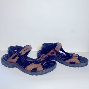 Ecco Yucatan Brown/Black Sandals Size 11